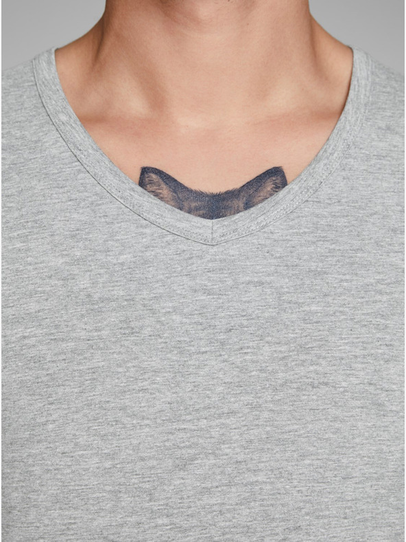 Jack & Jones Tricou Jack & Jones Basic cu dungi gri deschis