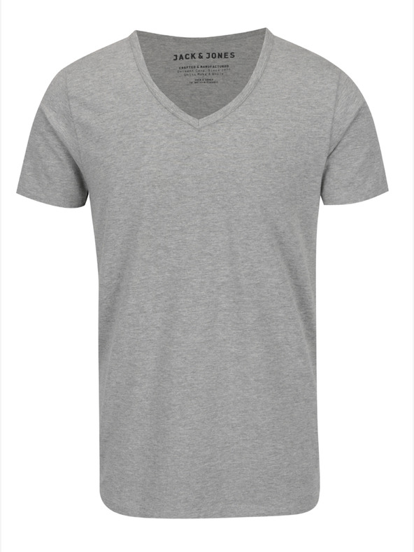Jack & Jones Tricou Jack & Jones Basic cu dungi gri deschis