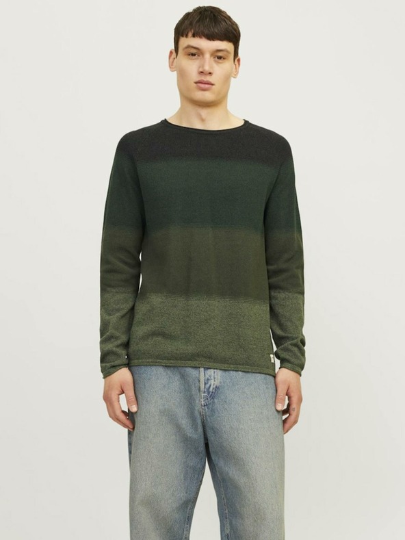 Jack & Jones Pulover cu dungi verzi Jack & Jones JJEHILL pentru bărbați
