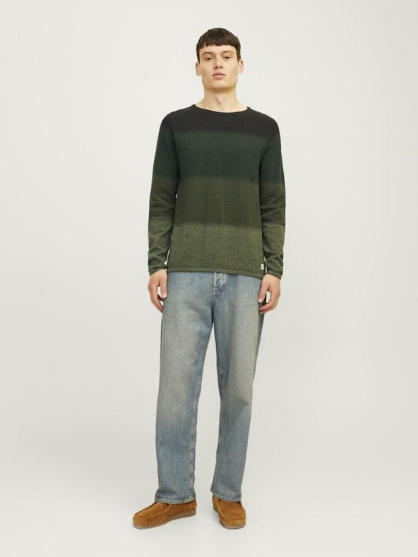 Jack & Jones Pulover cu dungi verzi Jack & Jones JJEHILL pentru bărbați