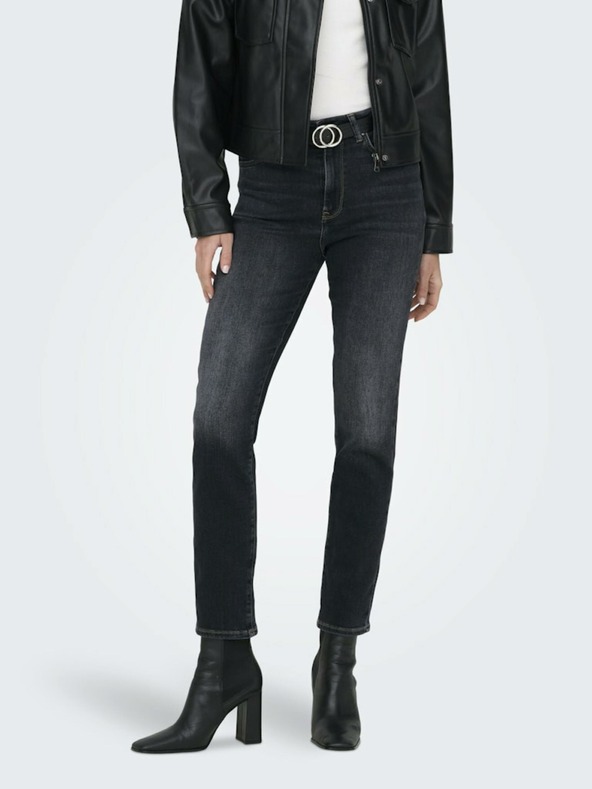 ONLY Blugi negri cu croială dreaptă pentru femei ONLY Emily