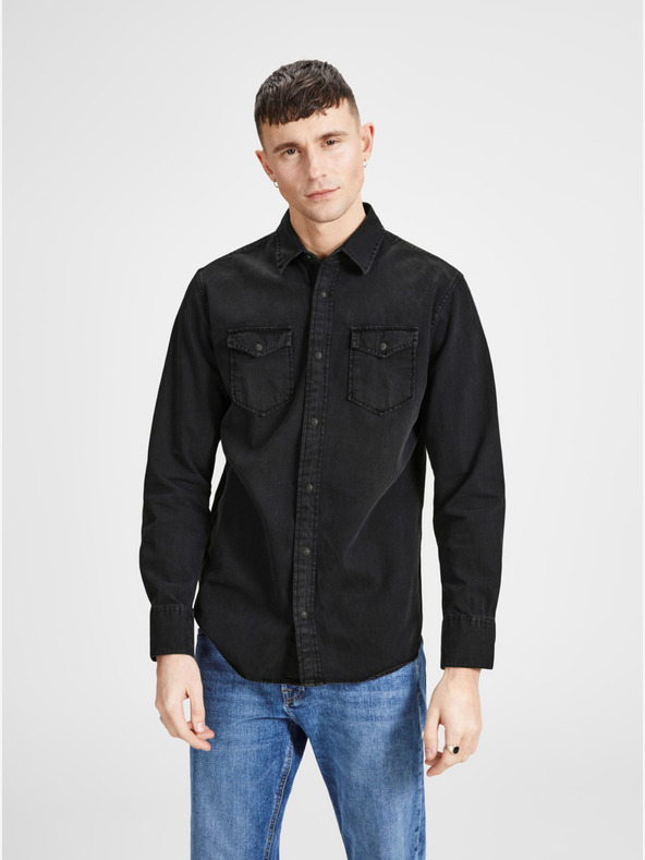 Jack & Jones Cămașă neagră din denim Jack & Jones