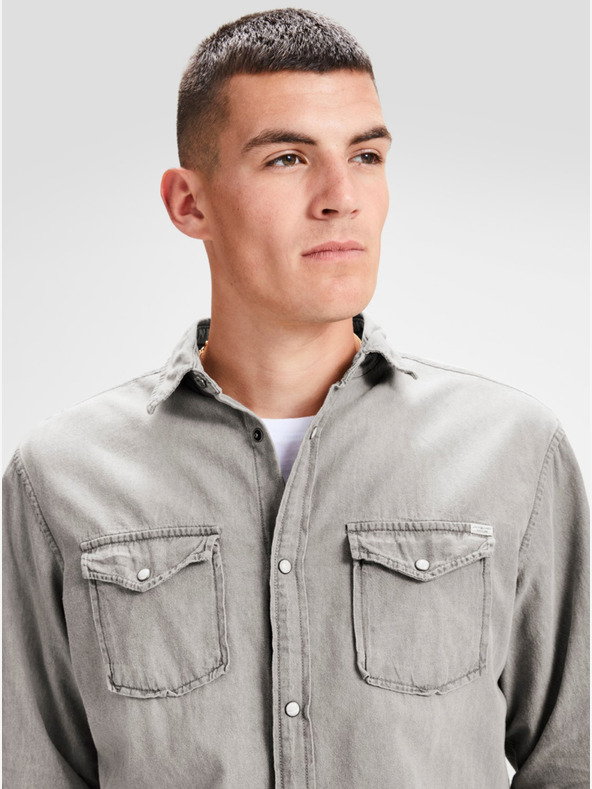 Jack & Jones Cămașă din denim gri Jack & Jones