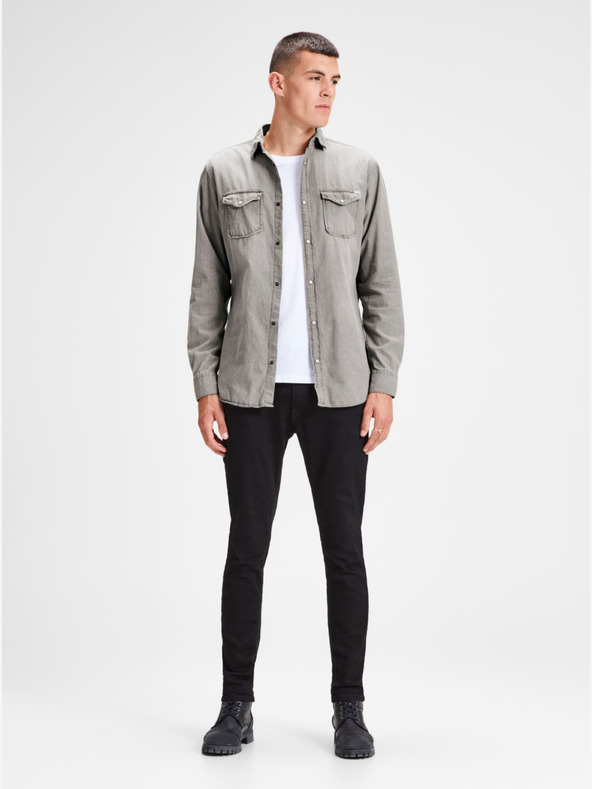 Jack & Jones Cămașă din denim gri Jack & Jones
