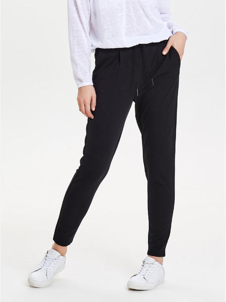 ONLY Pantaloni cropped negri cu talie înaltă ONLY Poptrash