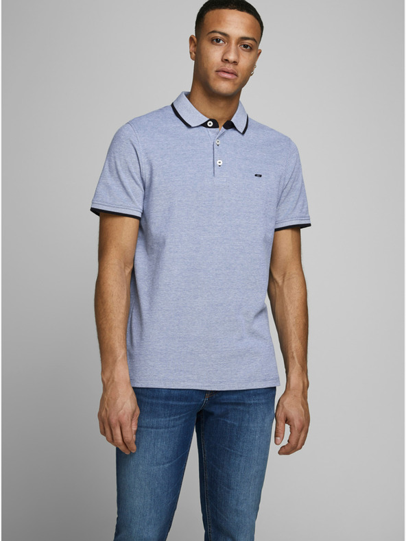 Jack & Jones Tricou polo albastru deschis Jack & Jones Paulos
