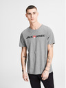 Jack & Jones Tricou polo imprimat cu dungi gri Jack & Jones