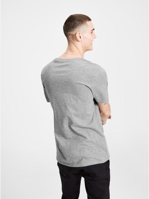 Jack & Jones Tricou polo imprimat cu dungi gri Jack & Jones