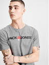 Jack & Jones Tricou polo imprimat cu dungi gri Jack & Jones