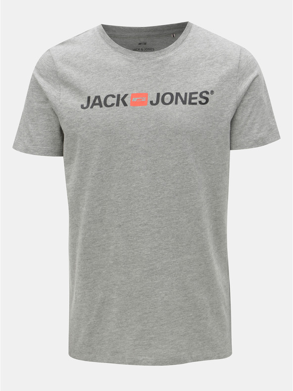Jack & Jones Tricou polo imprimat cu dungi gri Jack & Jones