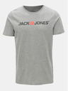 Jack & Jones Tricou polo imprimat cu dungi gri Jack & Jones