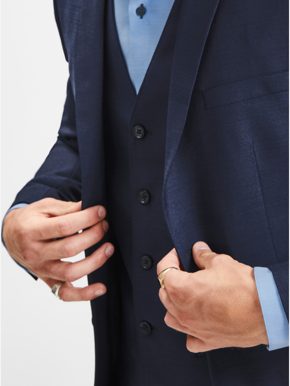 Jack & Jones Jack & Jones Jachetă de costum Laris albastru închis din amestec de lână