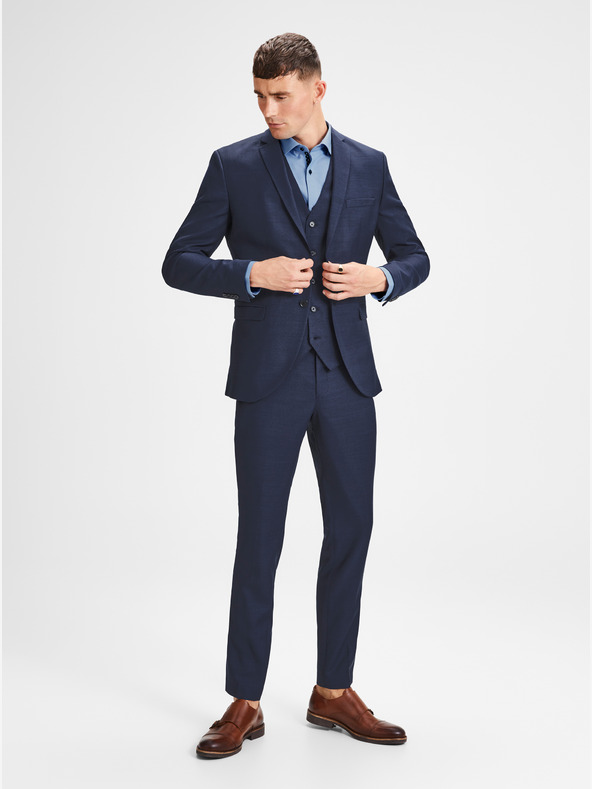 Jack & Jones Jack & Jones Jachetă de costum Laris albastru închis din amestec de lână