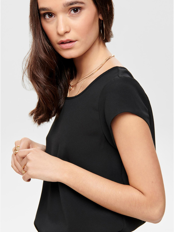 ONLY Bluză neagră cu fermoar în spate ONLY Vic