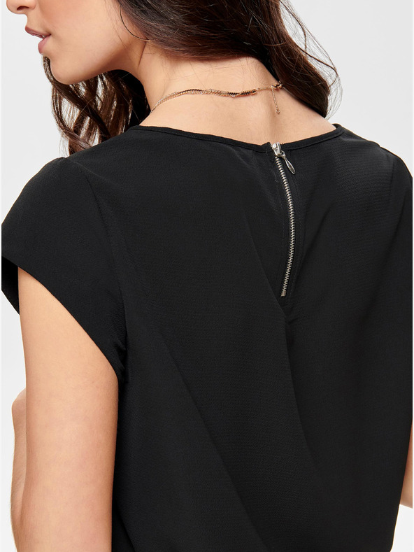 ONLY Bluză neagră cu fermoar în spate ONLY Vic