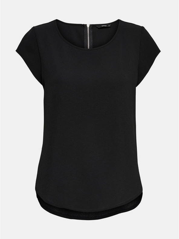 ONLY Bluză neagră cu fermoar în spate ONLY Vic