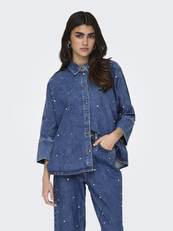 ONLY Cămașă din denim albastru pentru femei ONLY Grace