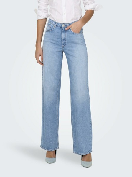 ONLY Blugi cu picior lat pentru femei de culoare albastru deschis ONLY Juicy
