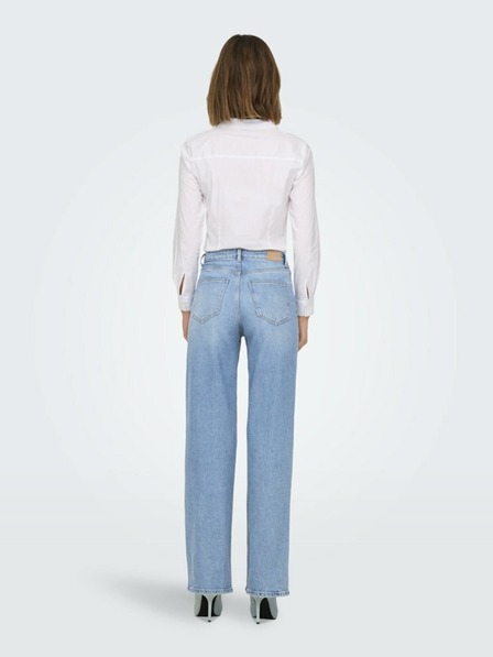 ONLY Blugi cu picior lat pentru femei de culoare albastru deschis ONLY Juicy