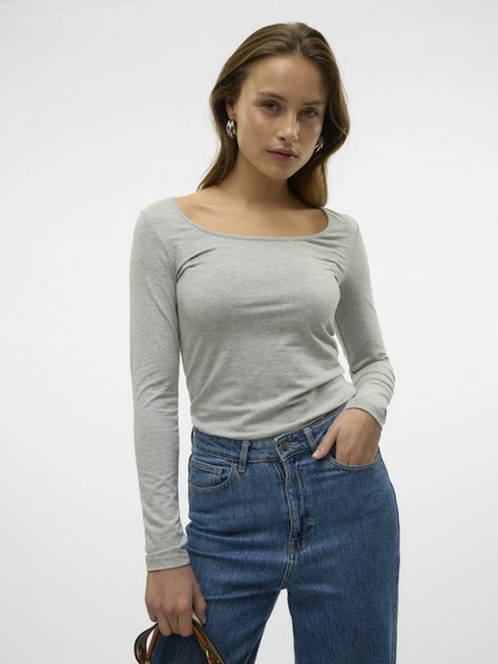 Vero Moda Cămașă maxi VERO MODA cu mânecă lungă, de bază, cu dungi gri