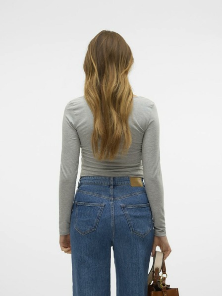 Vero Moda Cămașă maxi VERO MODA cu mânecă lungă, de bază, cu dungi gri