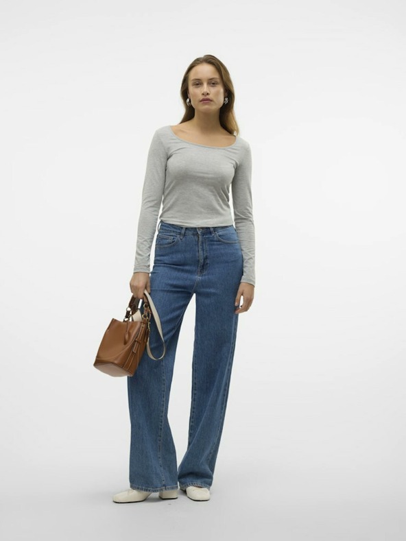 Vero Moda Cămașă maxi VERO MODA cu mânecă lungă, de bază, cu dungi gri