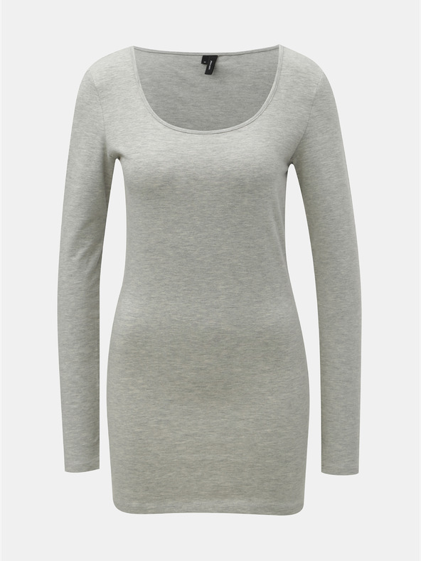 Vero Moda Cămașă maxi VERO MODA cu mânecă lungă, de bază, cu dungi gri