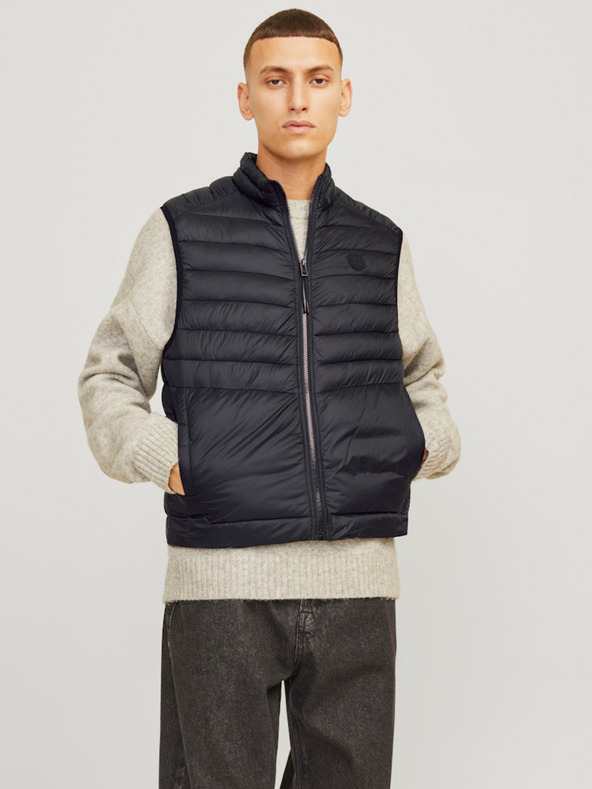 Jack & Jones Vesta matlasată Sprint neagră Jack & Jones pentru bărbați