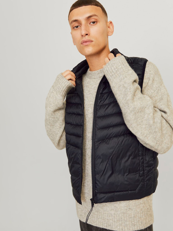 Jack & Jones Vesta matlasată Sprint neagră Jack & Jones pentru bărbați