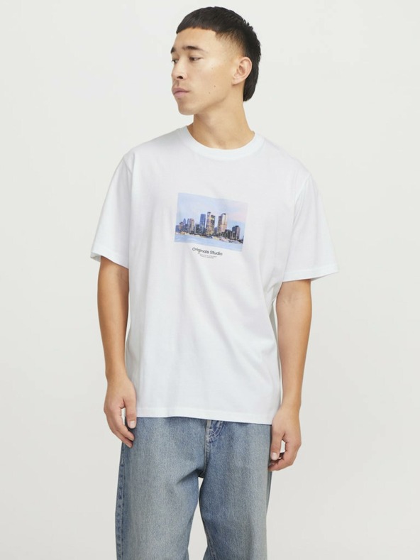Jack & Jones Tricou alb Jack & Jones Vesterbro pentru bărbați