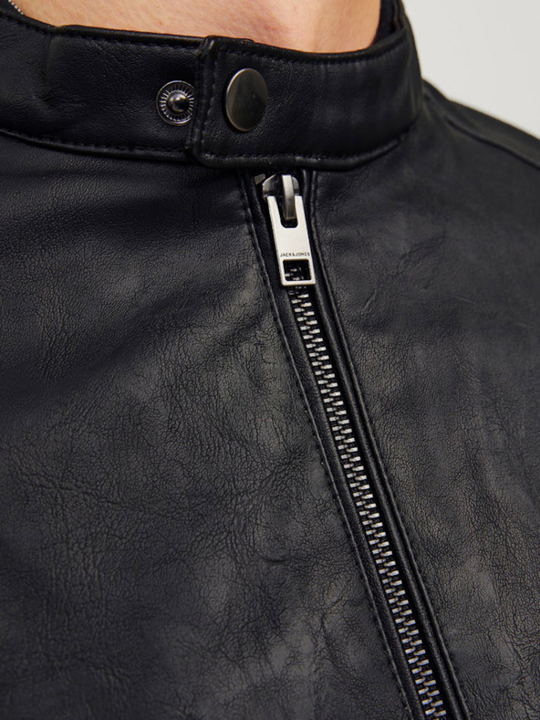 Jack & Jones Geacă de piele neagră Jack & Jones Dylan pentru bărbați