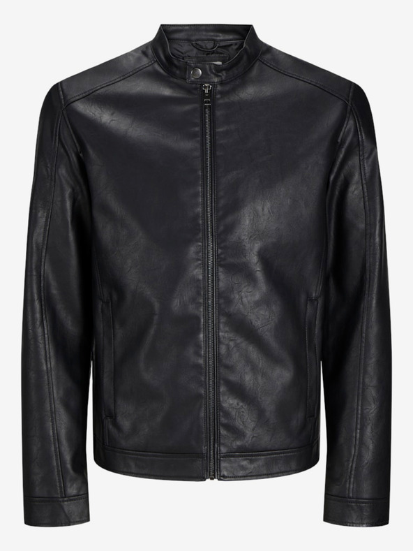 Jack & Jones Geacă de piele neagră Jack & Jones Dylan pentru bărbați