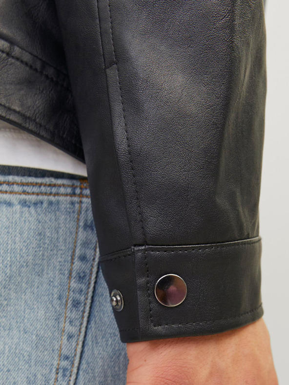 Jack & Jones Geacă de piele neagră Jack & Jones Dylan pentru bărbați