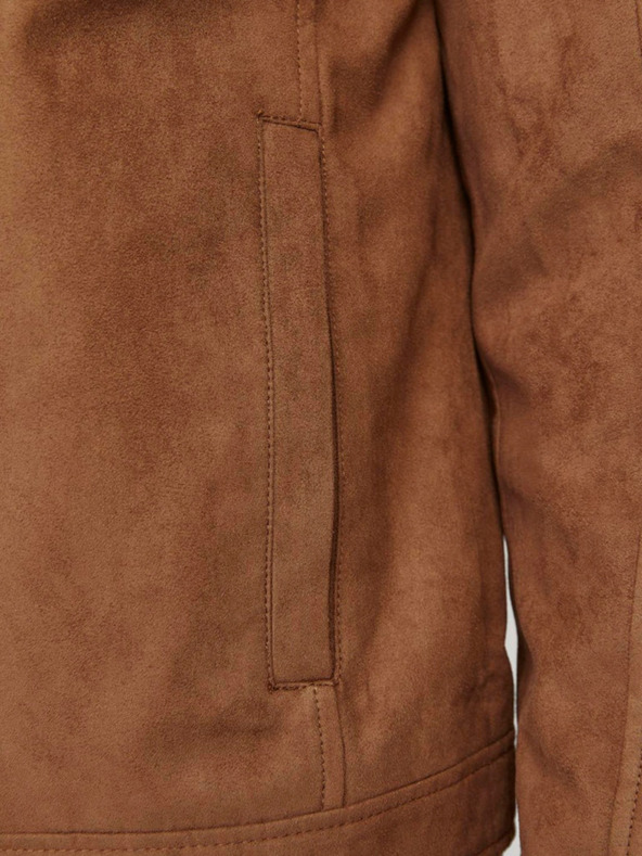 Jack & Jones Jachetă din piele de căprioară Jack & Jones Dylan maro, bărbați