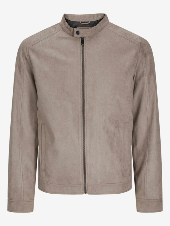 Jack & Jones Jachetă bărbătească Jack & Jones Dylan din piele de căprioară bej