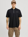 Jack & Jones Tricou polo negru pentru bărbați Jack & Jones Fusion