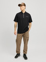 Jack & Jones Tricou polo negru pentru bărbați Jack & Jones Fusion