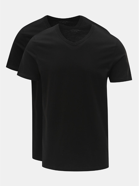 Jack & Jones Set de două tricouri de bază negre cu decolteu în V Jack & Jones