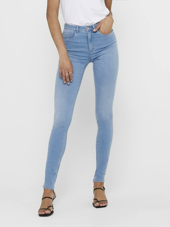 ONLY Blugi skinny cu talie înaltă albastru deschis ONLY Royal