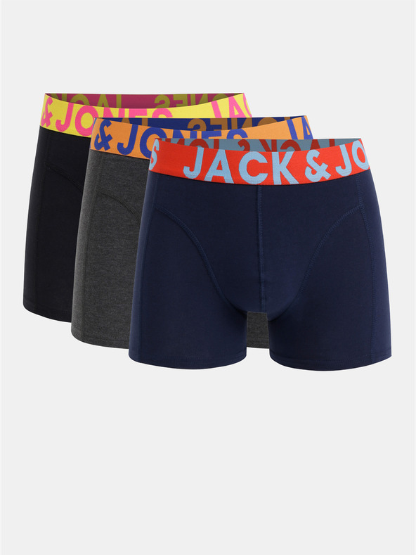 Jack & Jones Set de trei boxeri Jack & Jones în negru, albastru și gri