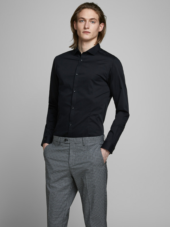 Jack & Jones Cămașă slim fit neagră Jack & Jones Parma