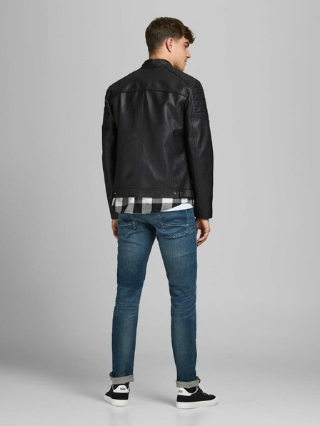 Jack & Jones Jachetă Jack & Jones Rocky din piele neagră