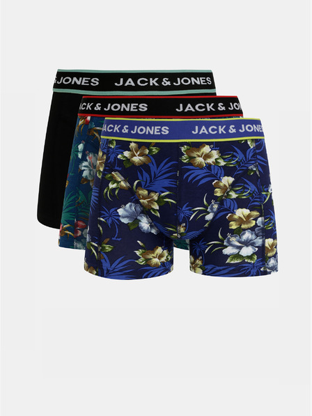 Jack & Jones Set de trei boxeri Jack & Jones Flower în albastru și negru