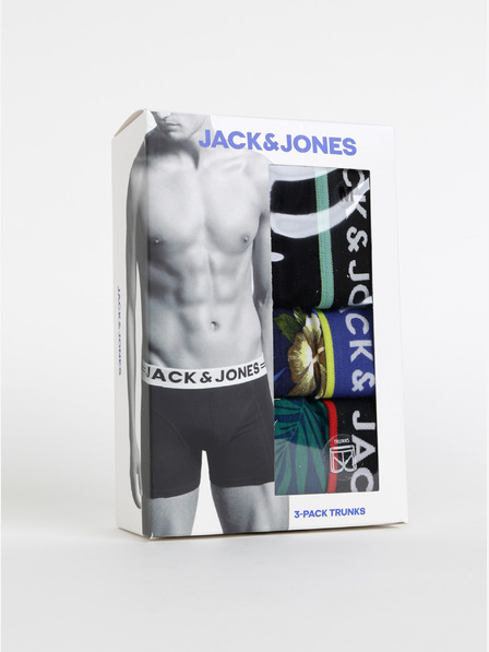 Jack & Jones Set de trei boxeri Jack & Jones Flower în albastru și negru