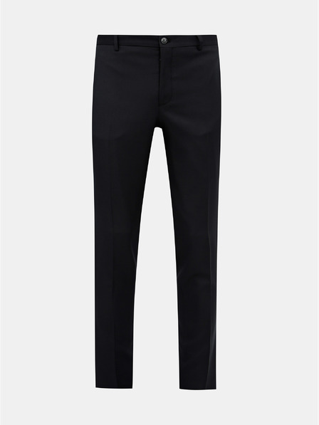 Jack & Jones Pantaloni de costum negri din amestec de lână cu croială subțire Jack & Jones Solaris