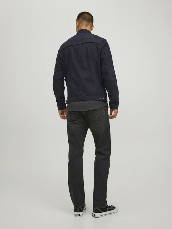 Jack & Jones Jachetă neagră Jack & Jones Rocky din piele întoarsă