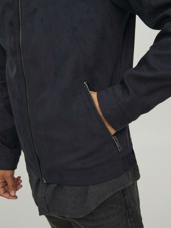Jack & Jones Jachetă neagră Jack & Jones Rocky din piele întoarsă