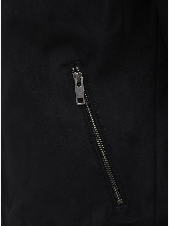 Jack & Jones Jachetă neagră Jack & Jones Rocky din piele întoarsă