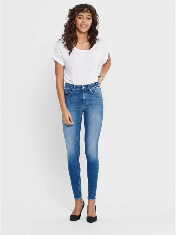 ONLY Blugi skinny cropped albaștri ONLY Blush