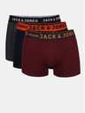 Jack & Jones Set de trei boxeri bărbătești Jack & Jones Lichfield în culorile burgundy, navy și gri